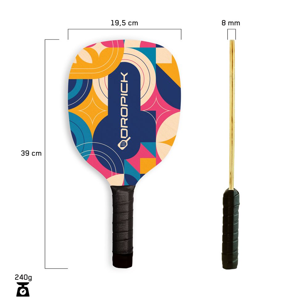 Geometrik Çocuk Pickleball Ahşap Raket